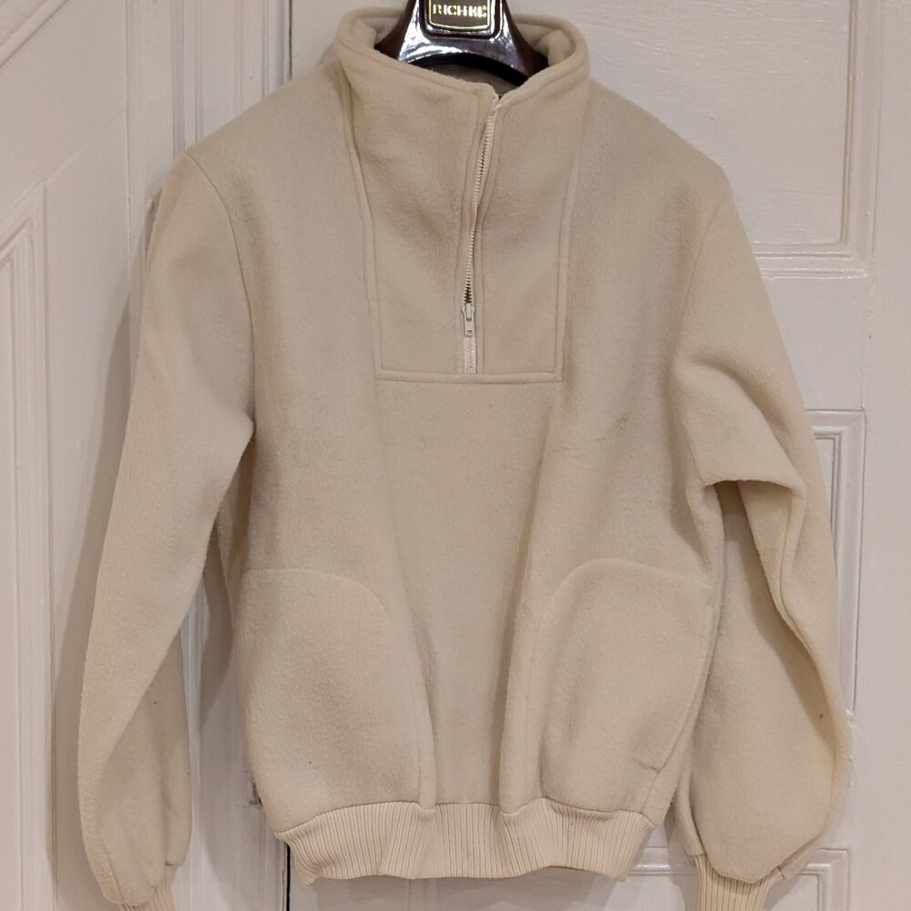 Penfield Women's Beige Half Zip High Collar Fleece Jacket Size M